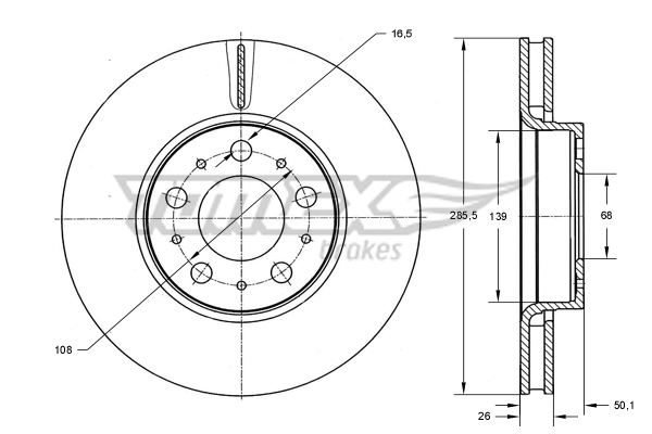 Brzdový kotouč TOMEX Brakes